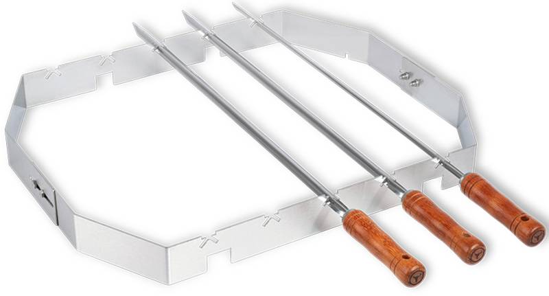 Moesta Churrasco BBQ Set für Smokin Pizzaring: 67 cm (Spießhalter + Grillspieße)