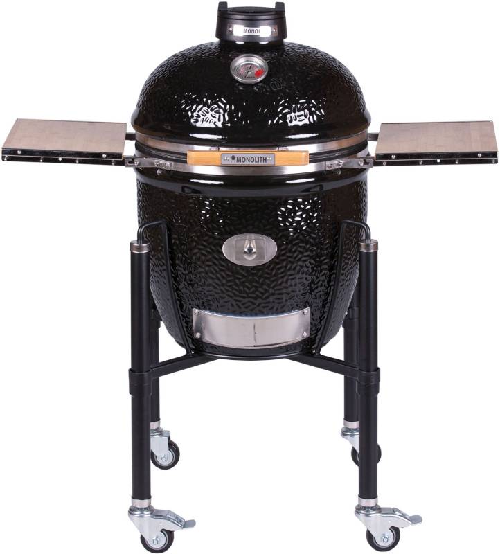 Monolith Grill CLASSIC PRO-Serie 2.0 Schwarz - MIT Gestell und Seitentischen