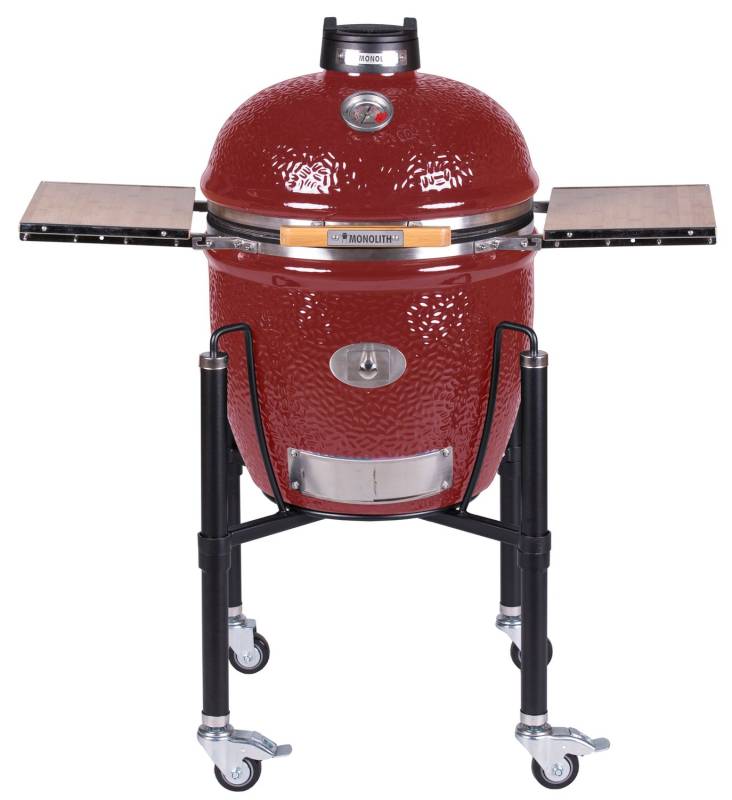 Monolith Grill CLASSIC PRO-Serie 2.0 Rot - MIT Gestell und Seitentischen