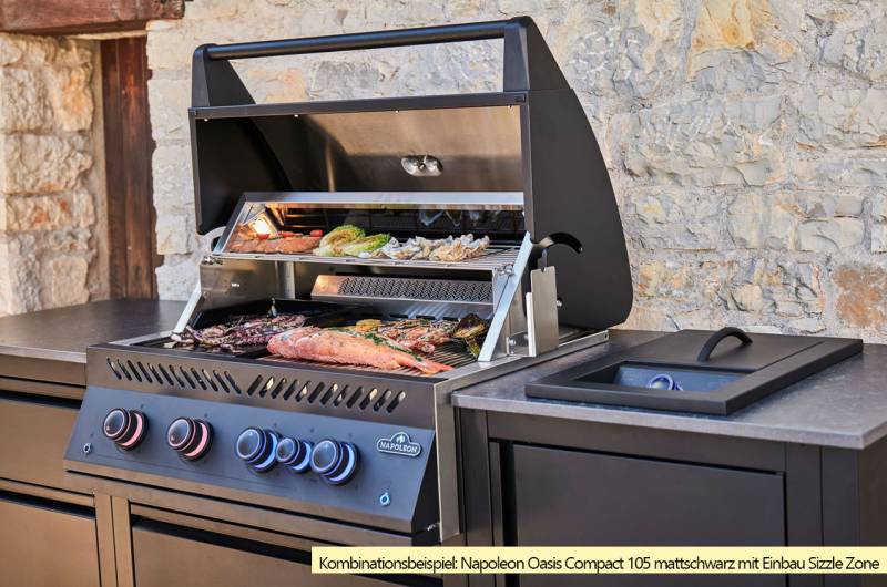 Napoleon 700-Series Einbau Sizzle Zone BIB10 (drop in) mit Safety Glow™ - mattschwarz