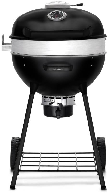 Napoleon PRO Holzkohlegrill Kugelgrill Ø 57 cm mit Gussrost und Deckelscharnier - Mattschwarz - inkl. Abdeckhaube