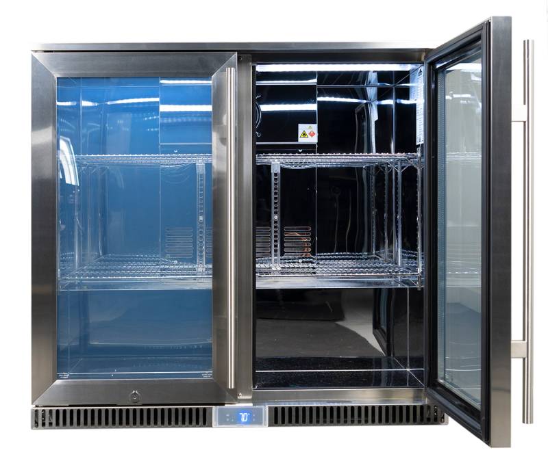 Napoleon Outdoor - Kühlschrank, 210 Liter, 2-türig mit Doppelverglasung und LED Beleuchtung - wasserdicht nach IP24