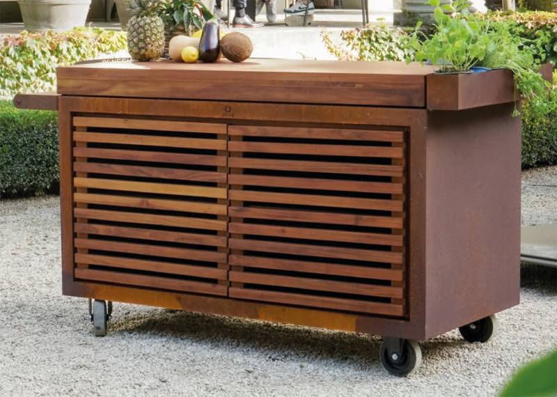 OFYR Storage Insert PRO Large mit 2 Türen - Teakholz Schrankeinsatz