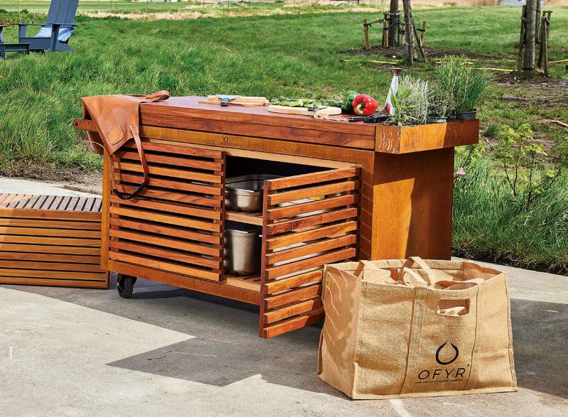 OFYR Storage Insert PRO Large mit 2 Türen - Teakholz Schrankeinsatz