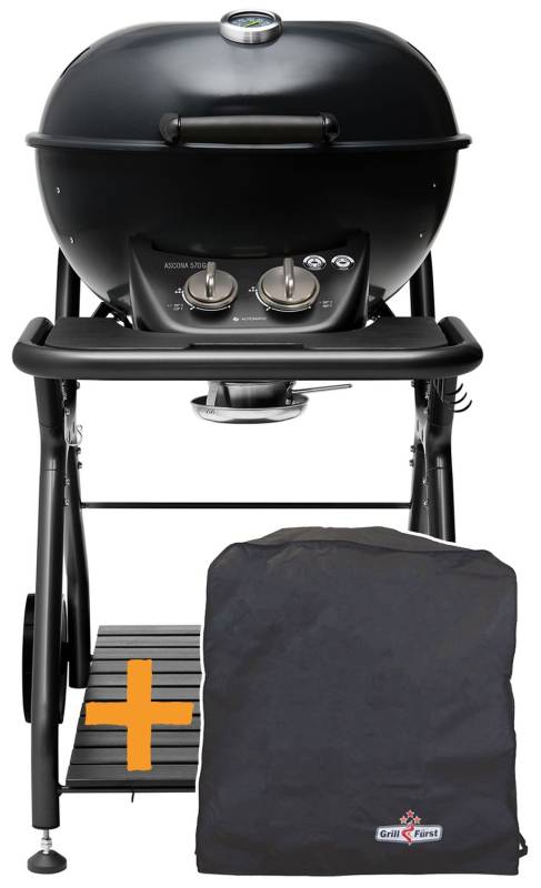 Outdoorchef Gas Kugelgrill Ascona 570 G All Black - inkl. Grillfürst Abdeckhaube