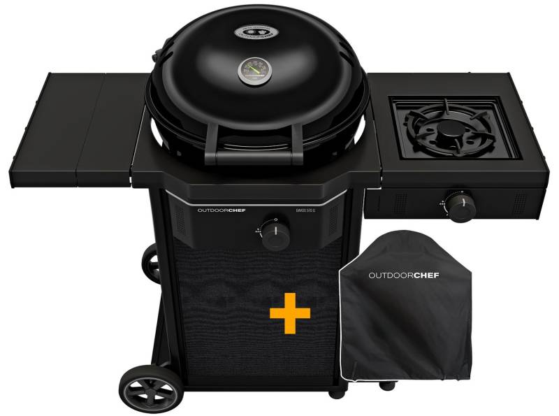 Outdoorchef Gas Kugelgrill Davos 570 G mit Cooking Zone (Seitenkocher) & Abdeckhaube