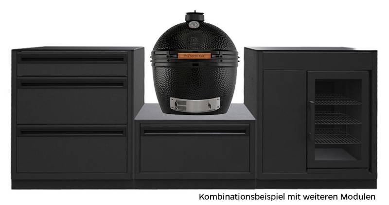 Outdoorchef Kamadomodul HEAT - mit Big Green Egg The Onyx XLarge Keramikgrill