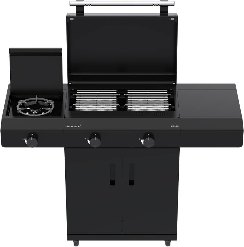Outdoorchef Planchagrill HEAT C-265 - mit Doppel-Blazing-Zone, Cooking Zone und Gusseisen-Plancha