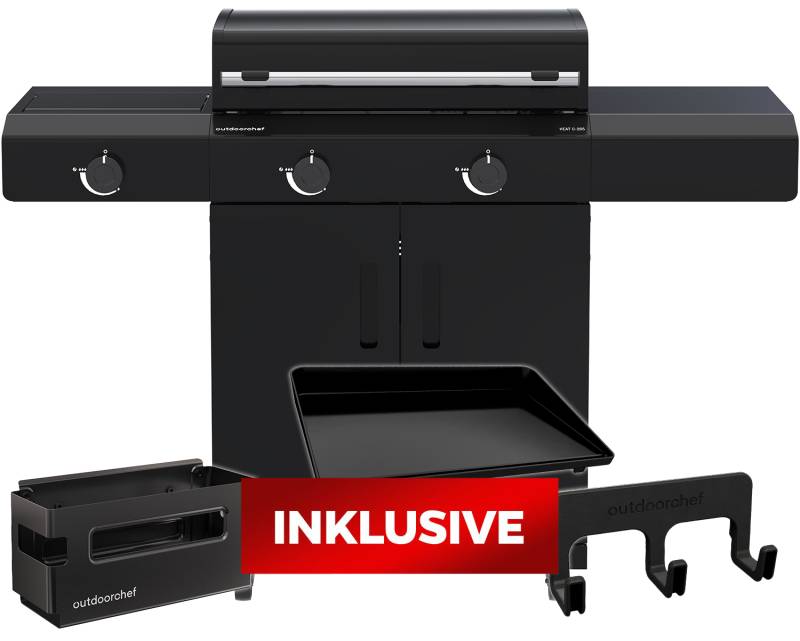 Outdoorchef Planchagrill HEAT C-265 - mit Doppel-Blazing-Zone, Cooking Zone und Gusseisen-Plancha