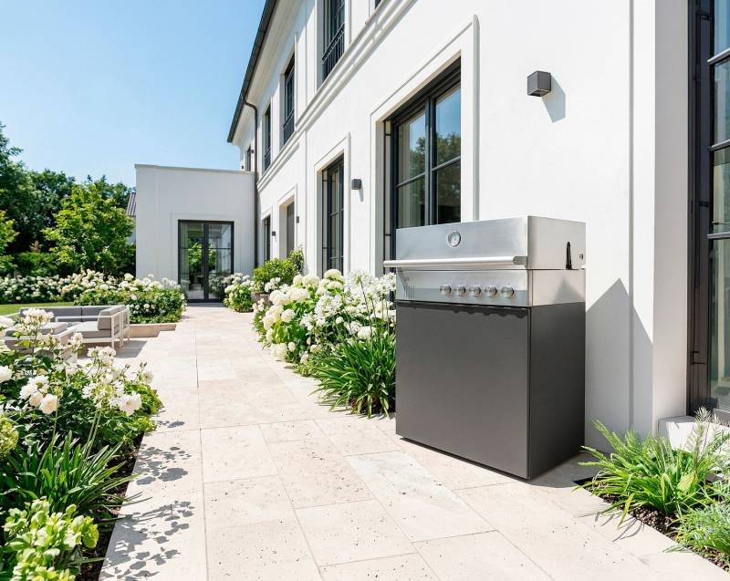 Outdoorchef QUBE X-415 RB S Edelstahl - Grillfürst Edition - Stone Taupe