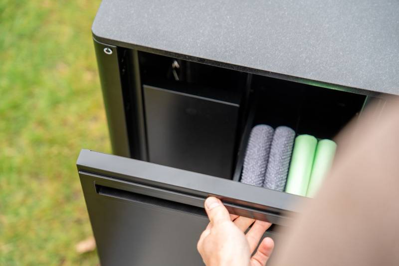 Outdoorchef Schrankmodul HEAT - schmal - Multifunktions-Auszug (Apothekerschrank) - inkl. Arbeitsplatte Granit