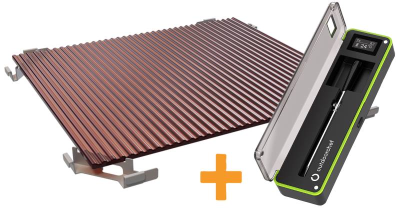 Outdoorchef Steak Set mit Blazinglas® Lugano Evo II / Arosa / Davos + Easy Check Thermometer Single