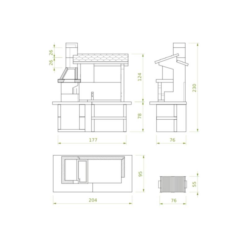 Palazzetti Grillkamin Trinidad 2 inkl. Montagematerial
