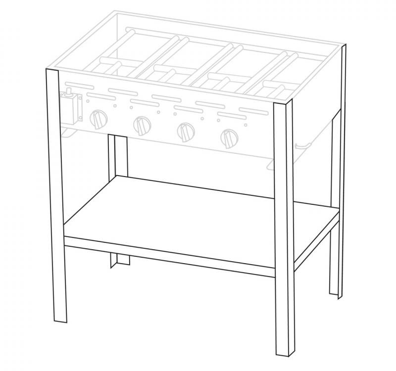 Untergestell für 4 Brenner Gastrobräter TGO