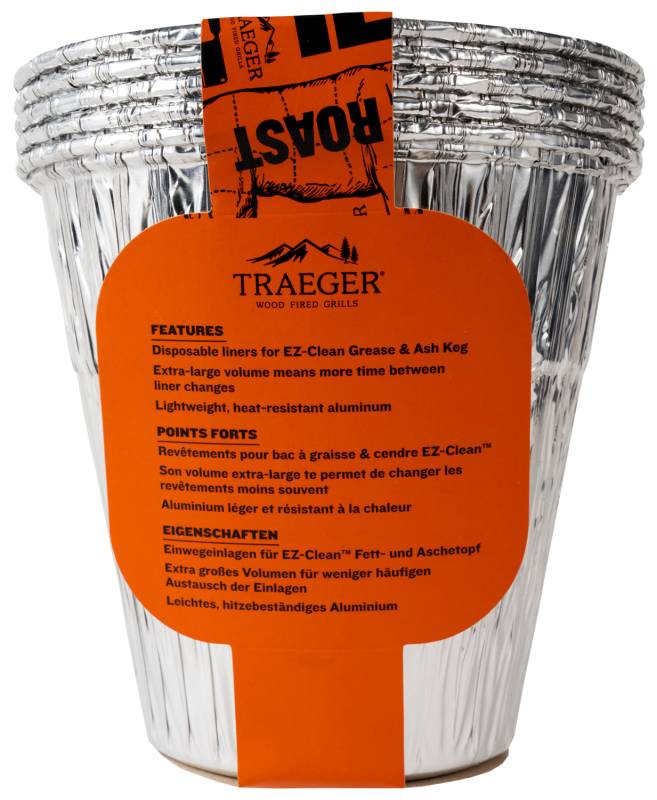 Traeger Aluminiumeinsatz für EZ-Clean Asche- und Fettauffangbehälter - 5er Pack