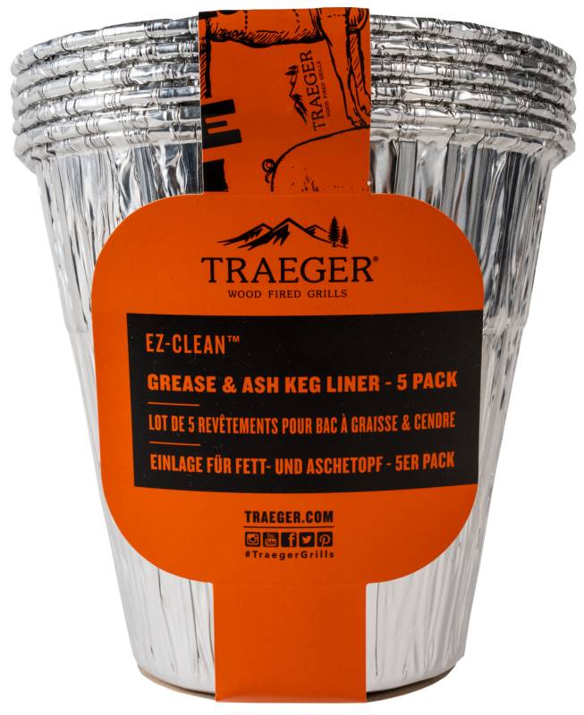 Traeger Aluminiumeinsatz für EZ-Clean Asche- und Fettauffangbehälter - 5er Pack