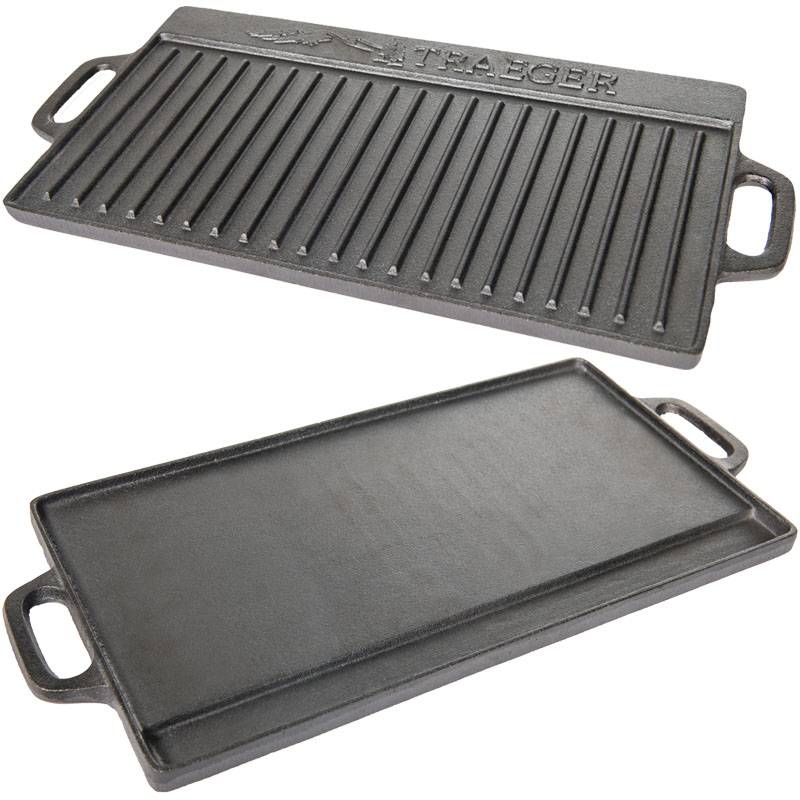 Traeger Gusseisen Grillplatte / Wendeplatte 49,5 x 23,5 cm