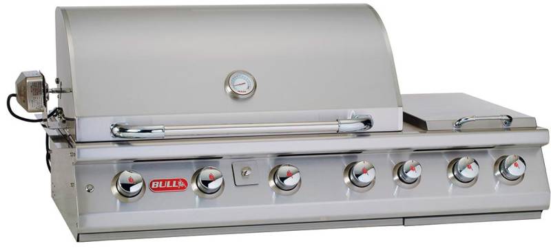 BULL 7 Burner Premium Gasgrill - Einbaugrill mit Infrarot mit Backburner, Seitenkocher und Rotisserie