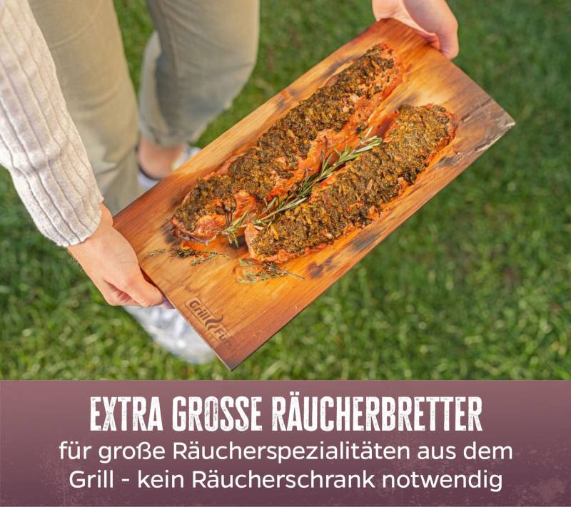 Grillfürst Räucherbretter Buche XL 40 x 19,5 x 1cm 2er Set