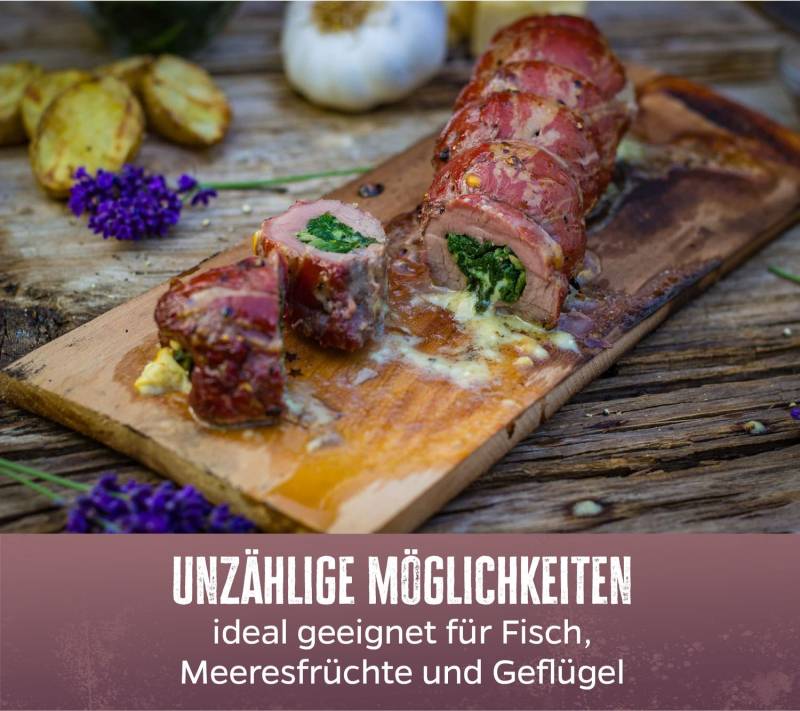 Grillfürst Räucherbretter Erle XL 40 x 15 x 1,1 cm 2er Set