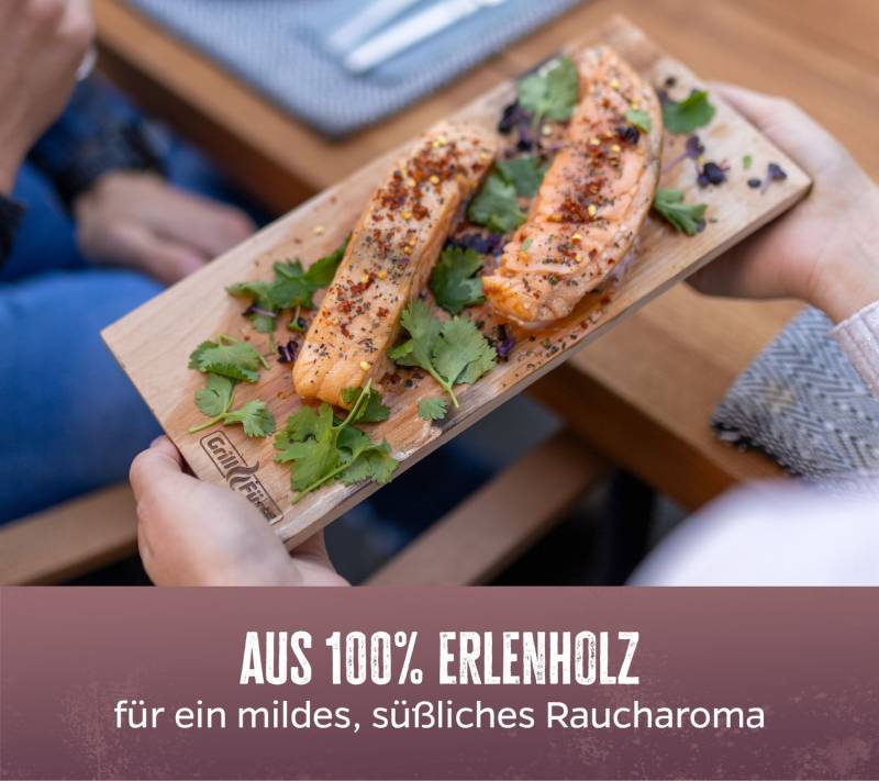 Grillfürst Räucherbretter Erle XL 40 x 15 x 1,1 cm 2er Set