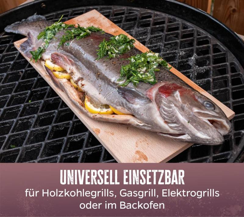 Grillfürst Räucherbretter Erle XL 40 x 15 x 1,1 cm 2er Set