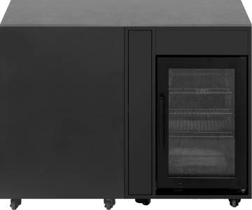 Grillfürst Moments Sideboard - Cocktailbar mit Kühlschrank, Apothekerschrank und Tür mit Staufach - Nero / Eter - 120 cm