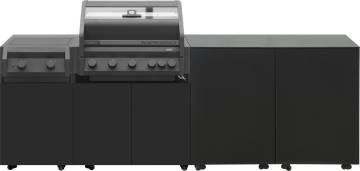 Grillfürst Moments Grillküche Einstieg mit Independence P590E Gasgrill, Independence P230E XXL Infrarotbrenner und 2 Türen mit Stauraum - Nero