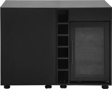 Grillfürst Moments Sideboard - Cocktailbar mit Kühlschrank, Flaschenregal und Tür mit Staufach - Nero - 120 cm