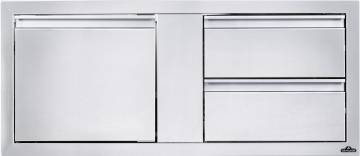 Napoleon Einbauschrank mit Tür und 2 Schubladen Kombination (115 x 50 cm)