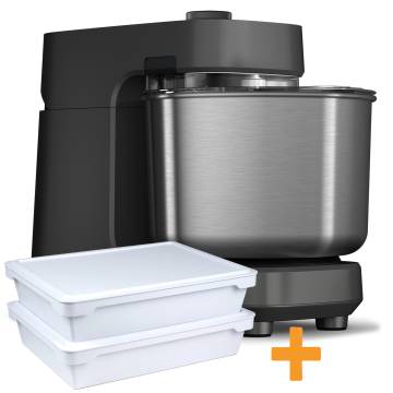 Ooni Teigknetmaschine / Spiralkneter Halo Pro - Charcoal Grey - inkl. Teigbox 2er Set