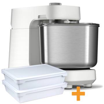 Ooni Teigknetmaschine / Spiralkneter Halo Pro - Polar White - inkl. Teigbox 2er Set