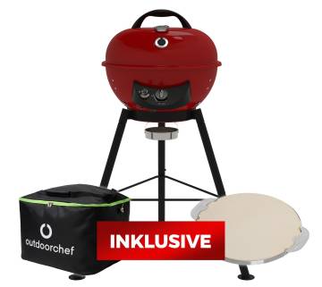 Outdoorchef Gas Kugelgrill City 420 G SE Red mit Tragetasche inkl.Outdoorchef Pizzastein