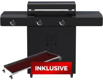 Outdoorchef Planchagrill HEAT C-265 - mit Doppel-Blazing-Zone, Cooking Zone, Gusseisen-Plancha und Blazinglas®