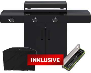 Outdoorchef Planchagrill HEAT C-265 - mit Doppel-Blazing-Zone, Cooking Zone und Gusseisen-Plancha + Easy Check Thermometer und Abdeckhaube