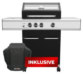Grillf&uuml;rst G310E 3-Brenner Gasgrill mit Hochtemperaturbrenner und Edelstahl Rosten - inkl. Abdeckhaube