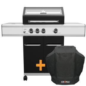 Grillf&uuml;rst G310E 3-Brenner Gasgrill mit Hochtemperaturbrenner und Edelstahl Rosten - inkl. Abdeckhaube