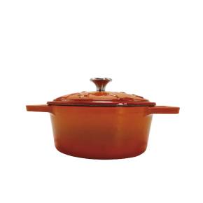 Grillfürst Dutch Oven Sternentöpfchen / Gusseisen Bräter - emailliert - S - orange