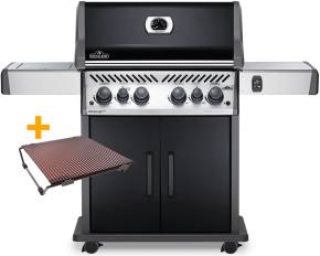 Napoleon Rogue SE 525 Gasgrill, schwarz mit Gussrosten, Sizzle Zone und Heckbrenner - Inkl. Outdoorchef Blazinglas