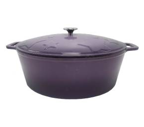 Grillfürst Dutch Oven Sternentöpfchen / Gusseisen Bräter - emailliert - XL - lila